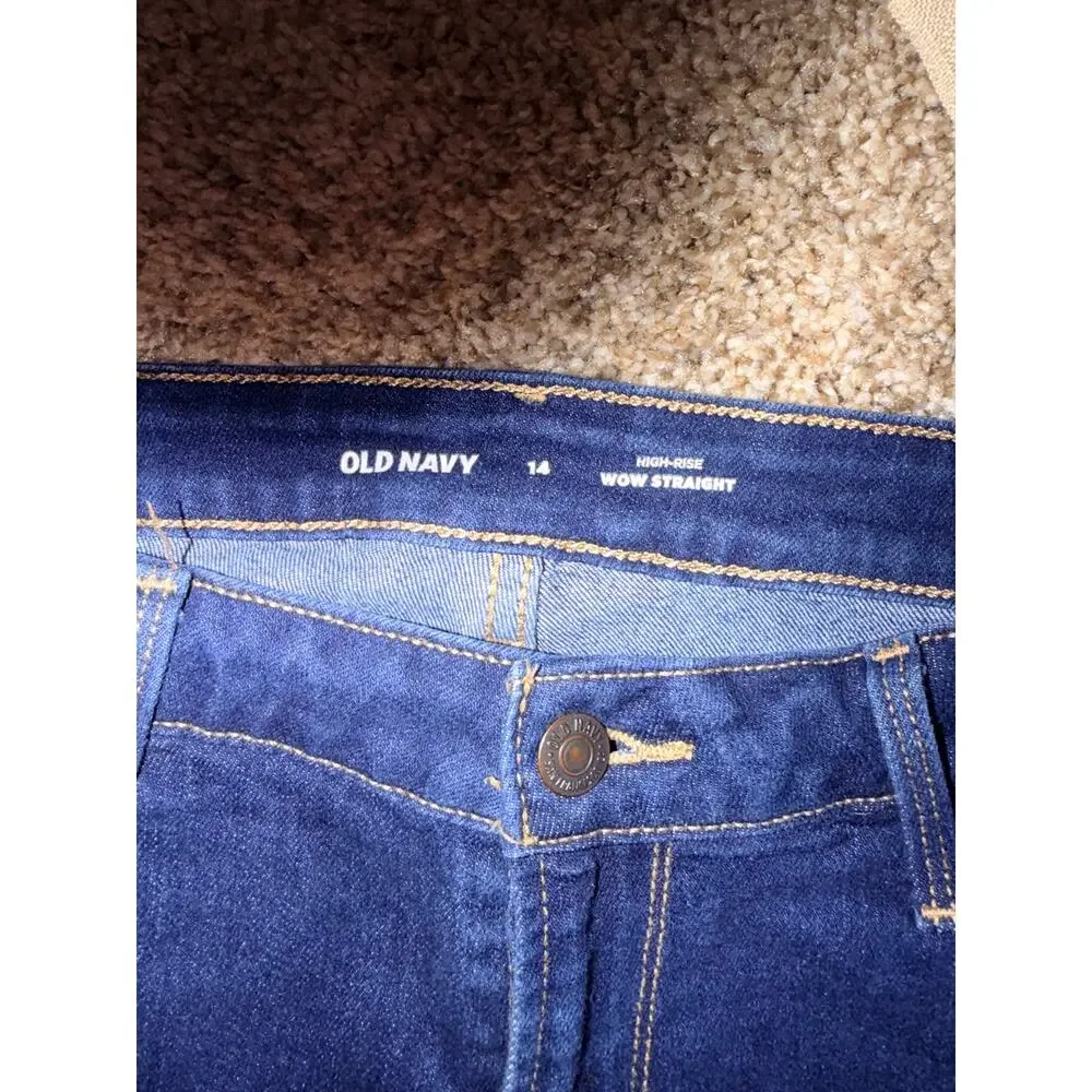 Old Navy High Rise Wow strait women's jeans 14 euc dark denim